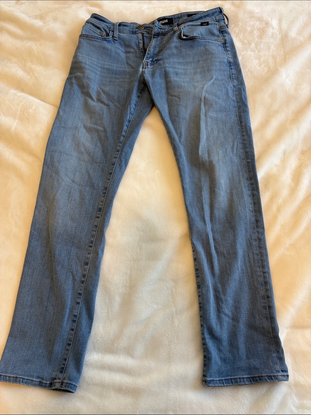 Mavi Slim Straight Men's Jeans in Light Blue Denim